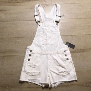 Abercrombie Classic Shortalls in White Denim